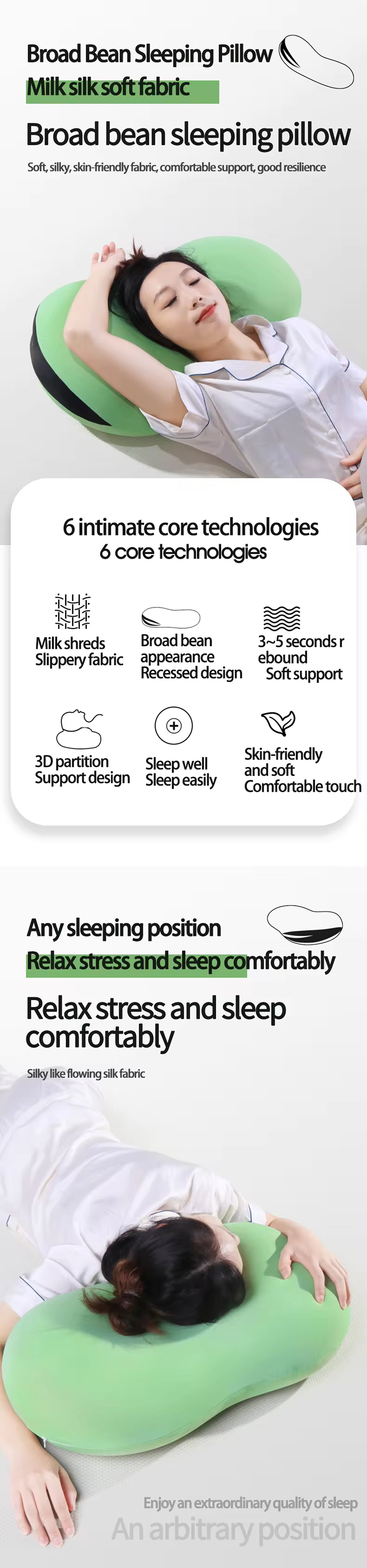 Fava bean appearance patent memory Foam pillow JK37(图1)