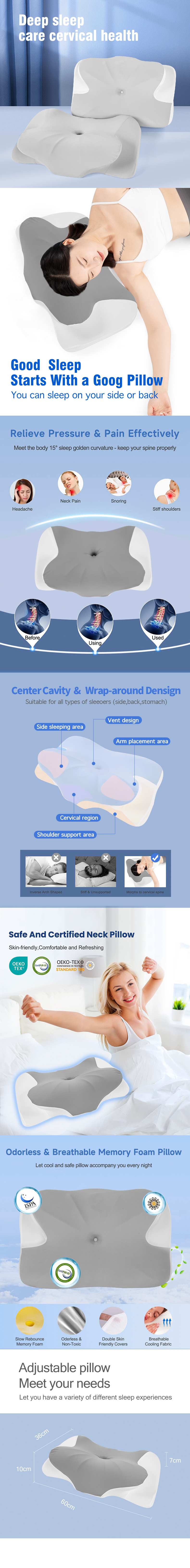 Adjustable Cervical Pillow Cozy Sleeping  JK251(图1)